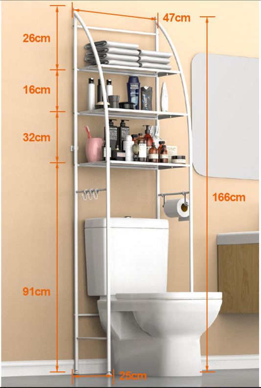 Estantes, velero, ahorro de espacio, organizador de baño, sobre inodoro, lavadora, estante de almacenamiento de Metal