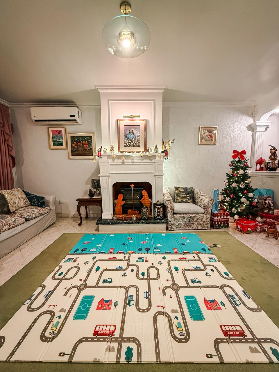 Alfombrilla de Juego plegable para bebé, alfombrilla para gatear, Reversible, impermeable, portátil, de doble cara, alfombrilla para gimnasio para bebé