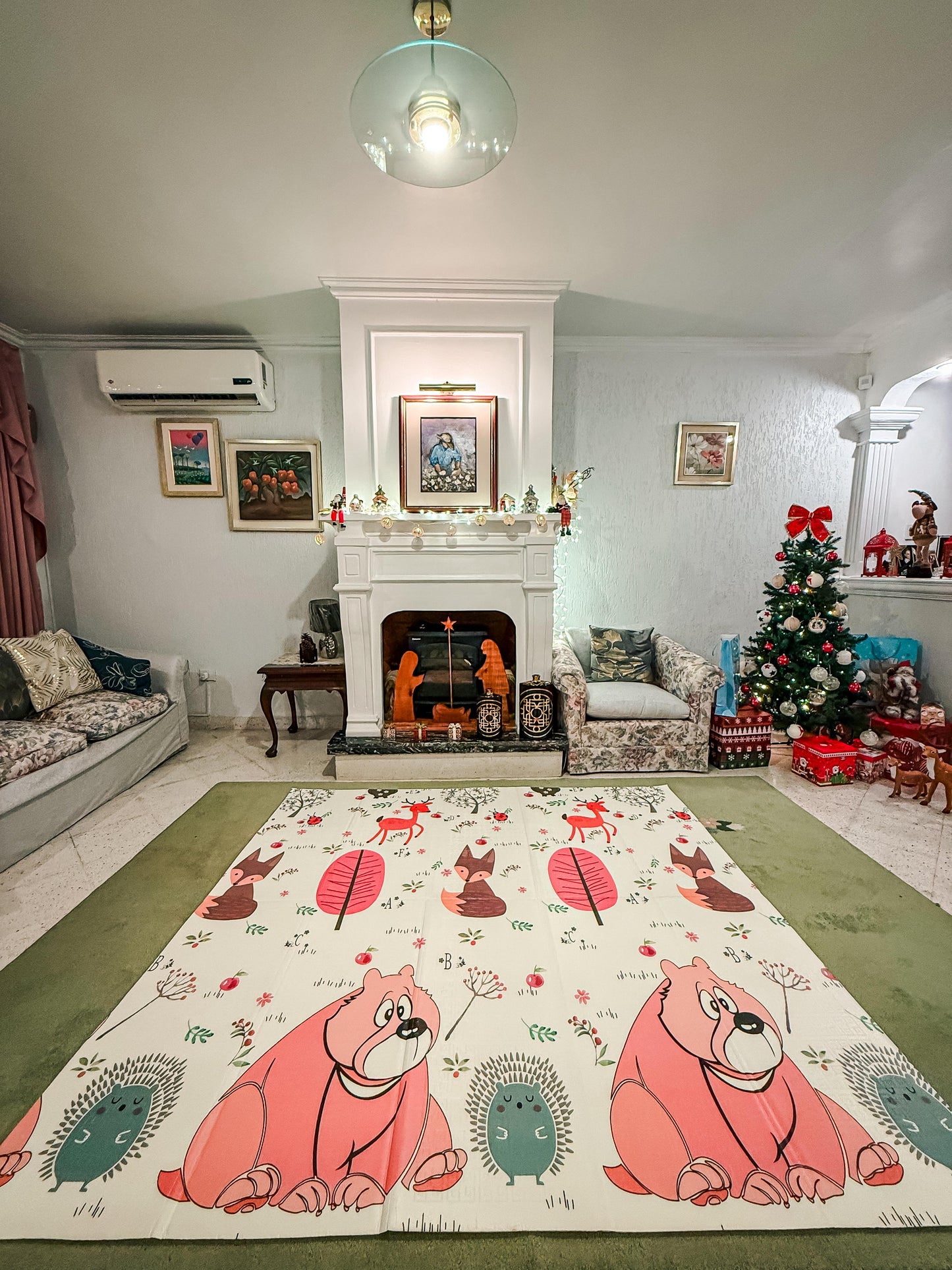 Alfombrilla de Juego plegable para bebé, alfombrilla para gatear, Reversible, impermeable, portátil, de doble cara, alfombrilla para gimnasio para bebé