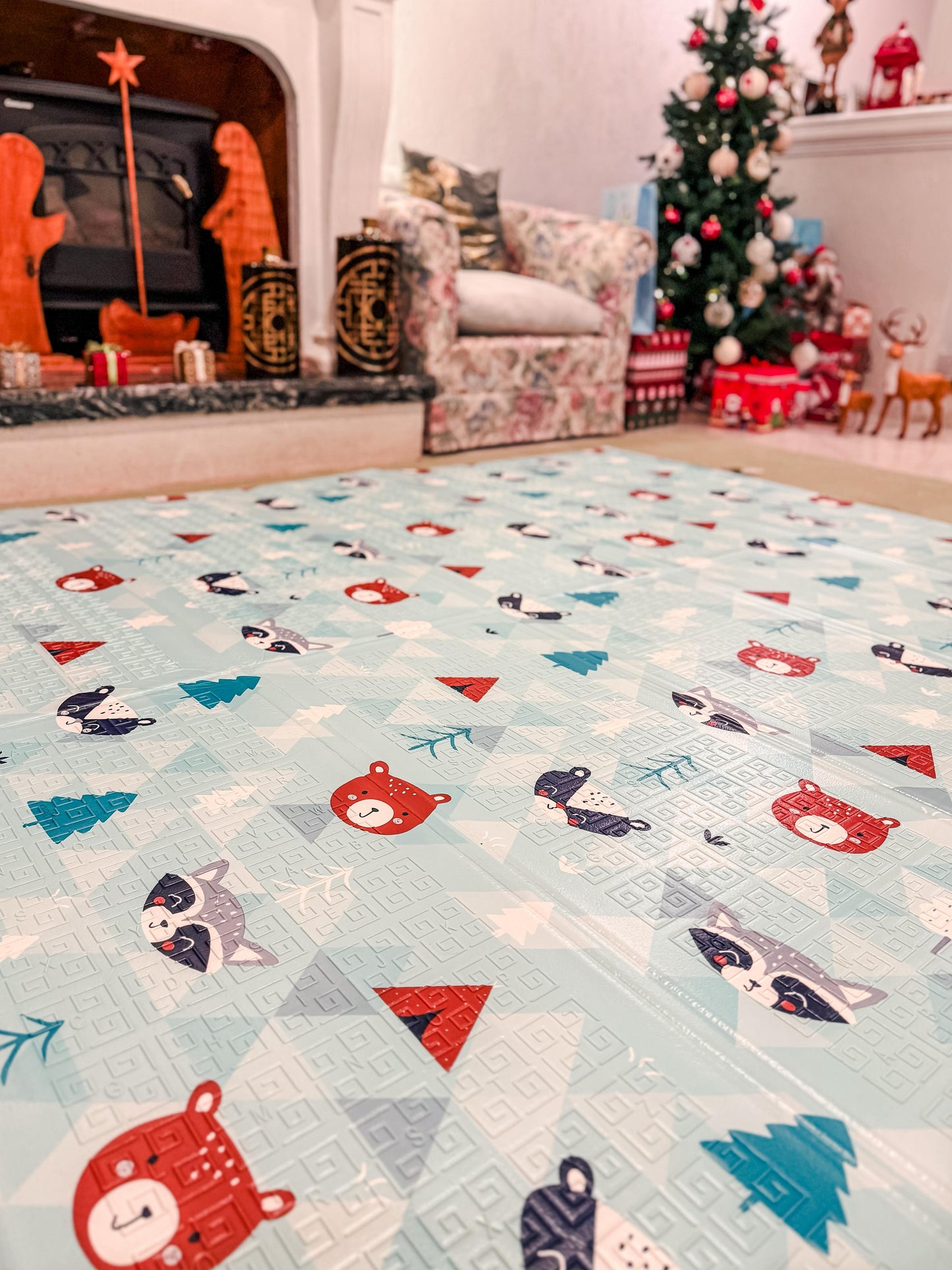 Alfombrilla de Juego plegable para bebé, alfombrilla para gatear, Reversible, impermeable, portátil, de doble cara, alfombrilla para gimnasio para bebé