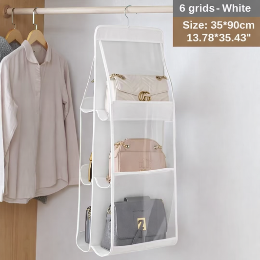 👜 Organizador Colgante para Carteras – 6 Compartimentos