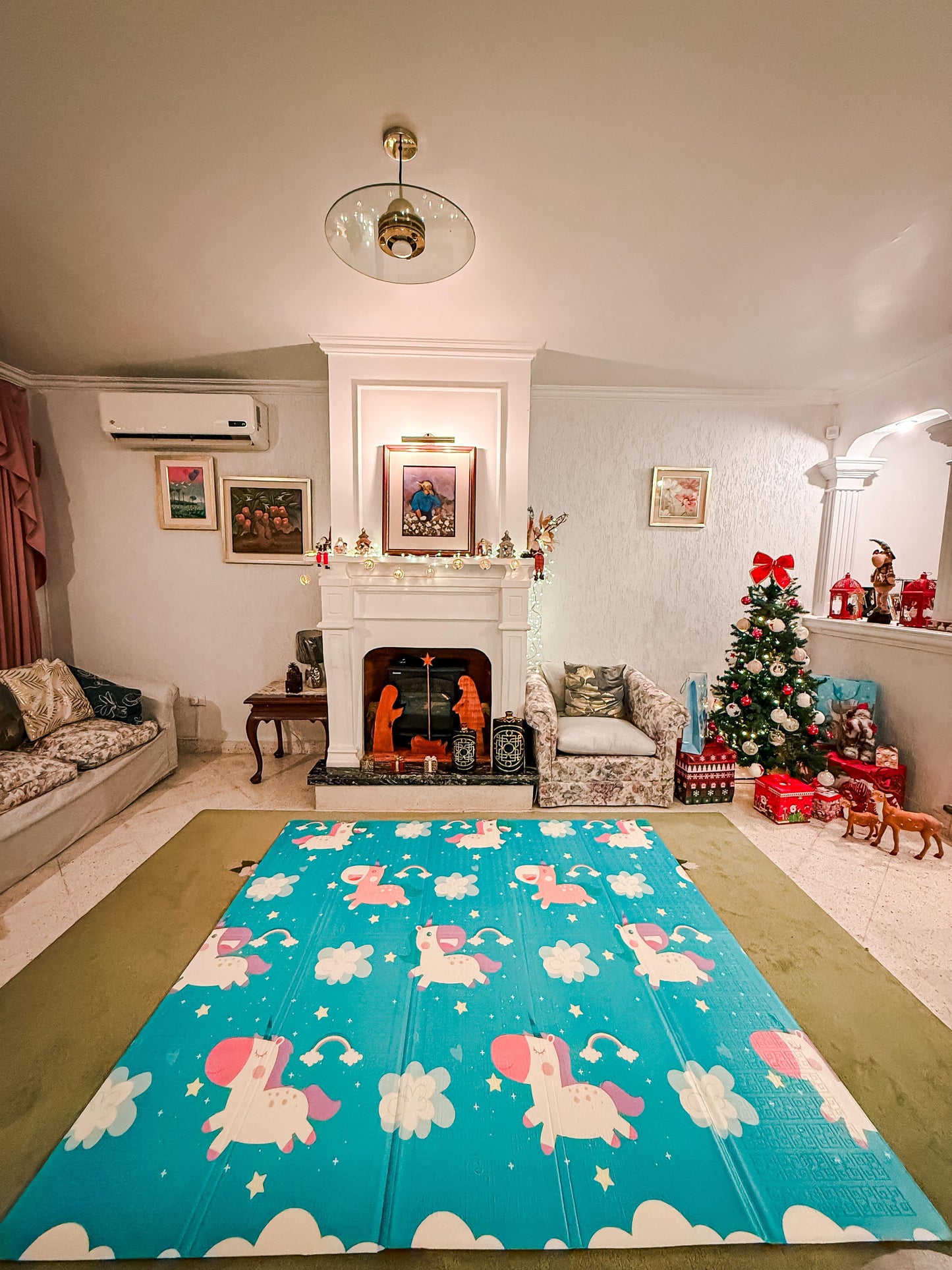 Alfombrilla de Juego plegable para bebé, alfombrilla para gatear, Reversible, impermeable, portátil, de doble cara, alfombrilla para gimnasio para bebé